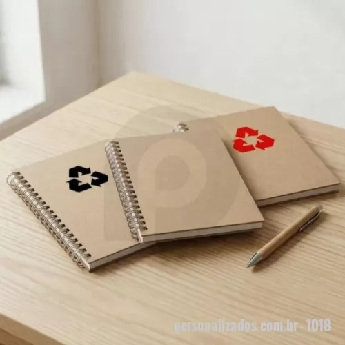 Caderno ecológico personalizado - Caderno Ecologico Premium - Formaro 11x18cm - 80 folhas pautadas - Material ecologico