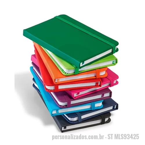 Caderno personalizado - Mini cadernetas para Brindes em couro sintético, capa dura e 80 folhas não pautadas. É o brinde personalizado ideal para fidelizar clientes e colaboradores. 