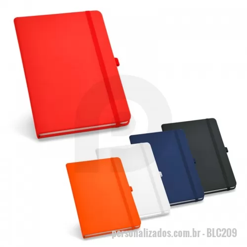 Caderno personalizado - Caderno B6 com capa dura em couro sintético e 80 folhas não pautadas.