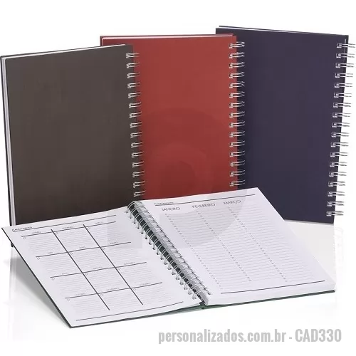 Caderno personalizado - Caderno capa dura. São 96 folhas, 192 páginas com 8 páginas iniciais padrão sendo dados pessoais, calendário, planejamento anual e trimestral.