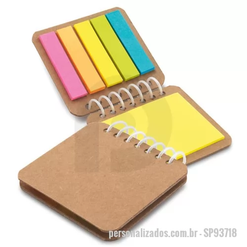 Caderno personalizado - 6 blocos adesivados espiral com 25 folhas cada e capa em papel craft. 75 x 70 mm