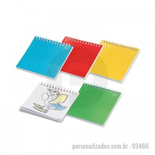 Caderno personalizado - Caderno para colorir com 25 desenhos diferentes. Capa disponível em várias cores. Lápis não inclusos. 90 x 90 mm