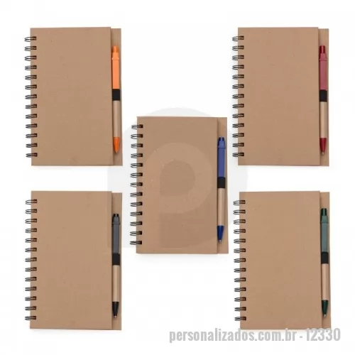 Caderno personalizado - Bloco de Anotações com Caneta e Autoadesivos 