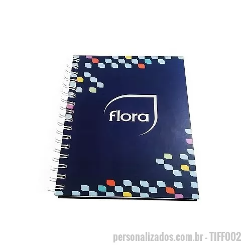Caderno personalizado - Caderno Personalizado no tamanho 21 x 15cm, Capa Dura personalizada em 4 cores no Couchê Fosco 150g, miolo 1 x 1 cor (Preto) em Offset 75g. Encadernação com wire-o