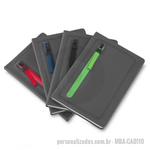 Caderno personalizado - Caderno Capa Dura em material sintético, miolo 80 folhas pautadas na cor Bege. 