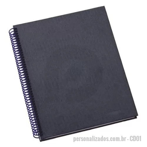Caderno personalizado - caderno comercial, capa em peralux, 100 folas