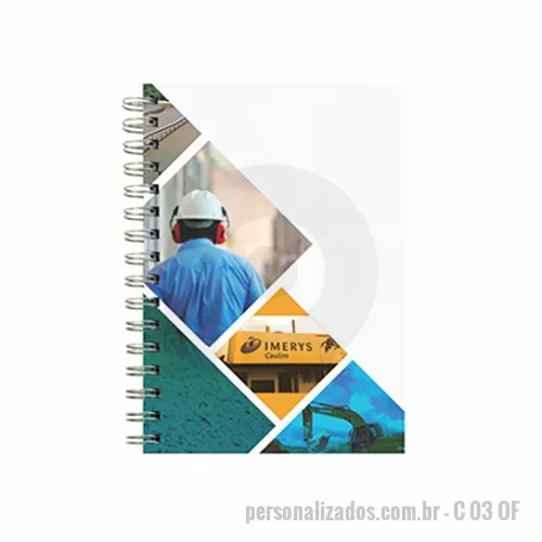 Caderno personalizado - Caderno - formato 150x210 mm - capa em offset 4 cores - quantidade mínima de 100 pçs