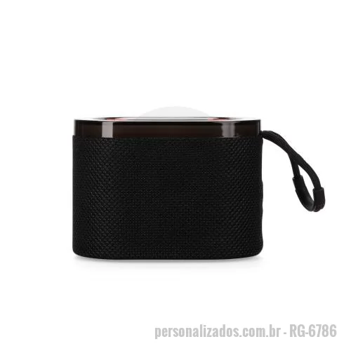 Caixa de som personalizada - Caixa de som em plástico ABS com iluminação RGB ajustável. Bluetooth 5.3, rádio FM e TWS. Revestimento em poliéster, base antiderrapante.