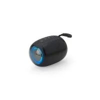 Caixa de som Bluetooth com conectividade TWS, que permite sincronizar duas caixas de som em uma, aumentando a potência sonora. Possui iluminação RGB que se ajusta conforme a batida da música, entrada para cartão TF (MicroSD), pendrive, DC 5V e entrada auxiliar P2. A base é de silicone antiderrapante. Acompanha cordão de nylon e cabo USB-V8. Altura : 8,1 cm x Largura : 12 cm x Profundidade : 8,1 cm Peso aproximado (g): 297