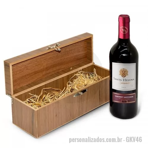 Caixa para vinho personalizada - Caixa para vinho Personalizada - GKV46 - Kit Vinho Personalizado - 119236 - Caixa para vinho