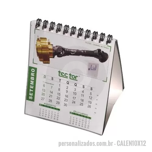 Calendário de mesa personalizado - CALENDÁRIO DE MESA 10x12 CM Base em papel cartão 350g (sem impressão) Laminas no couche brilho 150g (4x4 cores)