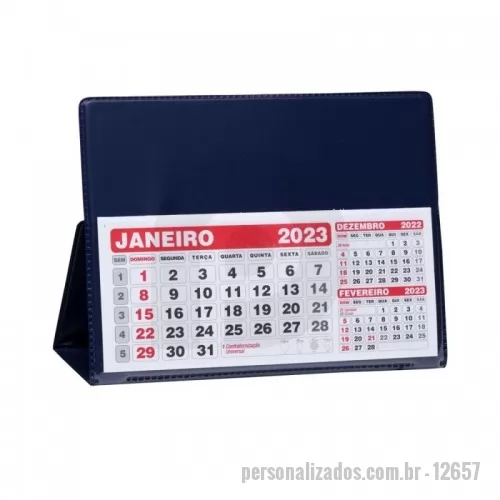 Calendário de mesa personalizado - Base para calendário de pvc. Material pvc branco com 
