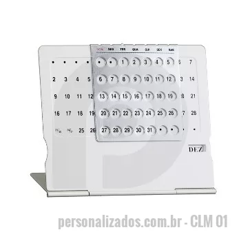 Calendário de mesa personalizado - Calendário de Mesa em Metal Permanente