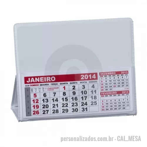 Calendário de mesa personalizado - Calendario de mesa em PVC personalizado.