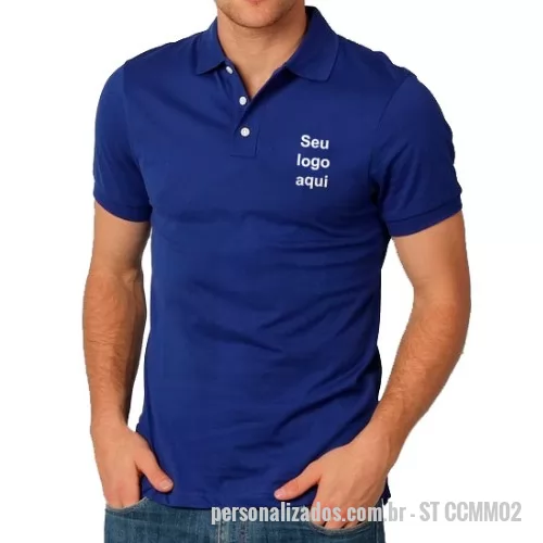 Camisa personalizada - Camisa Polo Personalizada, Malha Piquet, Cores Variadas