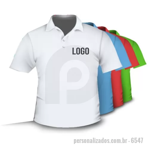 Camisa polo personalizada - Camisa polo em malha piquet pa ou 100% algodao. Com bordado no peito. 3 ou dois botoes