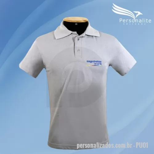 Camisa polo personalizada - Camisa Polo personalizada com seu logotipo (silk ou bordado), produzida em tecido Dryfit, Piquet PA ou Poliester com Viscose (PV), disponível em diversas cores e com tamanhos do PP ao EXG.
