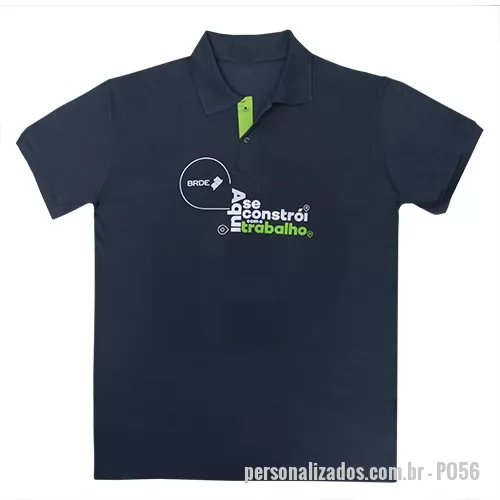 Camisa polo personalizada - camisa gola polo malha piquet com logotipo e logotipo silcado ou bordado. e tres botões