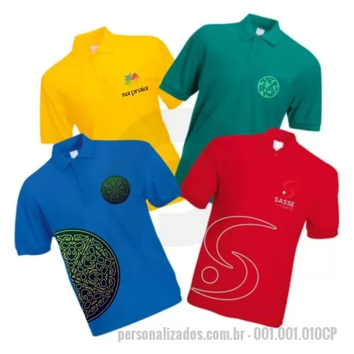 Camisa polo personalizada - Camisa Pólo em Pique P/A ou Malha de Algodão, diversas cores e opções para personalização. Fabricação própria.
