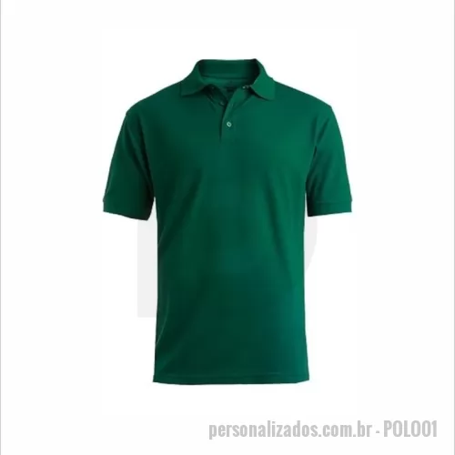 Camisa polo personalizada - Tecido Piquet 50% Poliéster + 50% Algodão: garante maior resistência e conforto, amassa menos e mantém a tonalidade uniforme.