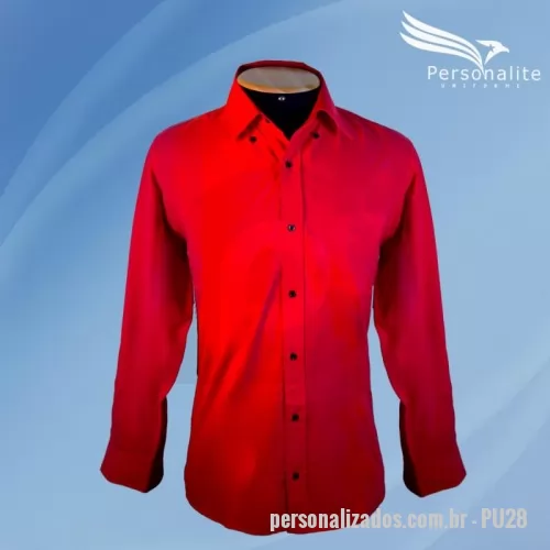 Camisa Social personalizada - Camisa social masculina, modelo com manga longa, com tecido de alta qualidade e durabilidade, disponível em diversas cores e com tamanhos do P ao XG. Podendo ainda ser personalizada com seu logotipo em bordado