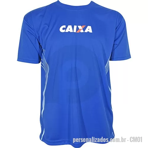 Camiseta Esportiva personalizada - Camiseta em Dry Fit 100% Poliéster, meia manga, gola careca, com personalização em silkscreen. Disponível em diversos modelos, materiais e cores. Tamanhos P/M/G/GG