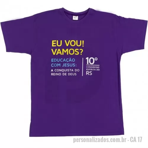 Camiseta personalizada - camiseta malha 100% algodão