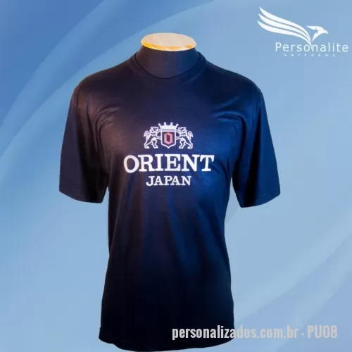 Camiseta personalizada - Camiseta com gola careca, personalizada com seu logotipo (silk, bordado ou transfer), produzida em tecido Dryfit, Piquet PA ou Poliester com Viscose (PV), disponível em diversas cores e com tamanhos do PP ao EXG.