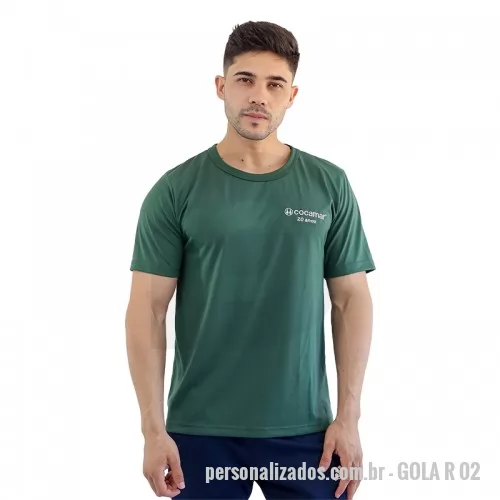 Camiseta personalizada - Camiseta gola redonda masculina manga curta. Podendo ser em diversos tecidos, e com opção de personalizar a sua logo e detalhes.