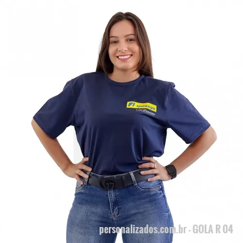 Camiseta personalizada - Camiseta gola redonda feminino baby look manga curta. Podendo ser em diversos tecidos, e com opção de personalizar a sua logo e detalhes