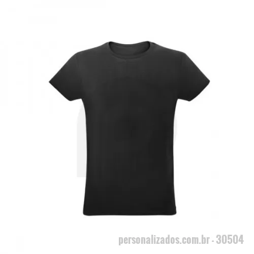 Camiseta personalizada - Camiseta unissex de corte regular em malha 100% algodão (165 g/m2) com fio 30/1 misto. Com gola em ribana 1,5x1,5 com fita de reforço e com costura dupla nas mangas, barra de fundo e laterais. Tamanhos: P, M, G, GG, XGG