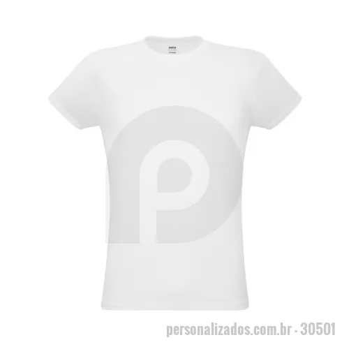 Camiseta personalizada - Camiseta unissex de corte regular em malha 100% algodão (170 g/m2) com fio 30/1 penteado. Com gola em ribana 1,5x1,5 com fita de reforço e com costura dupla nas mangas, barra de fundo e laterais. Tamanhos: P, M, G, GG, XGG