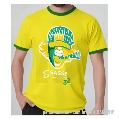 Camiseta personalizada - Camiseta em Algodão, fabricadas por encomenda e personalizadas em Silk ou DTF.