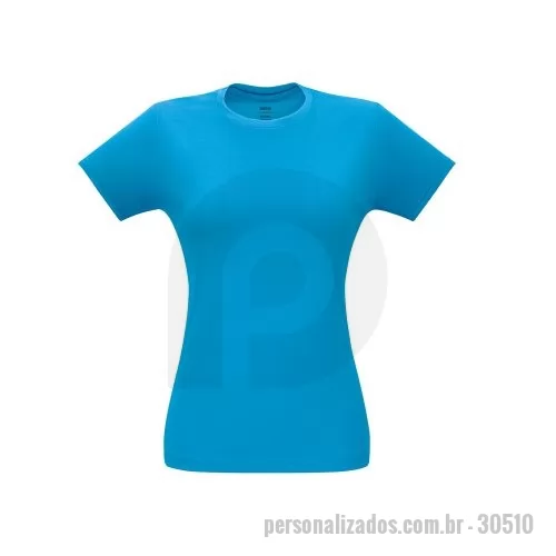 Camiseta personalizada - Camiseta feminina de corte cinturado em malha 100% algodão (135 g/m2) com fio 30/1 misto. Com gola em ribana 1x1 com fita de reforço e com costura dupla nas mangas, barra de fundo e laterais. Produto contém certificação ABVTEX . Tamanhos: P, M, G, GG  Caixa exterior (m): 0,190X0,460X0,560 Peso da caixa (Kg.): 8.400 Peso do Produto (g.): 1 Caixa Exterior (Un.): 50 Caixa interior (Un.): 25 NCMS: 61091000 Packing após gravação: Polybag Certificados: ABVTEX País de origem: Brasil