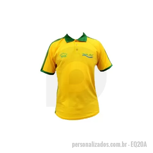 Camiseta personalizada - Camiseta Modelo Masculina / Pólo Unissex produzida em Malha Piquet de cor branca- 100% algodão- fio 30/1 e gramatura 200- tamanhos P- M- G e GG- logotipo bordado em cores com até 5.000 pontos incluso- embalado em saco plástico individual lacrado. Frete CIF Regiões Sul e Sudeste Capitais.