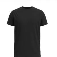 Camiseta Preta Malha PV Manga Curta Gola Redonda