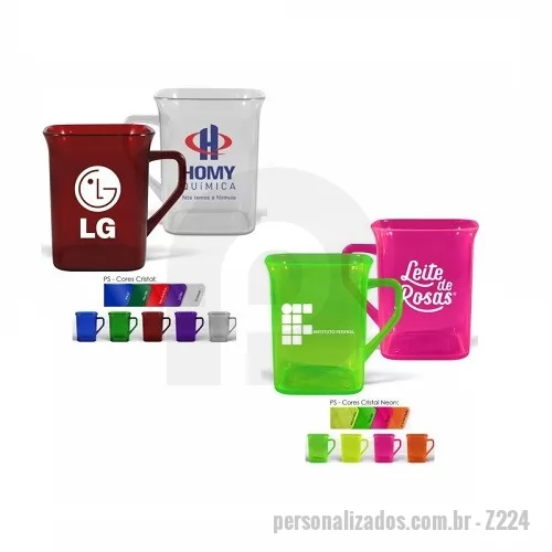 Caneca acrílica personalizada - Caneca Acrílico Quadrada