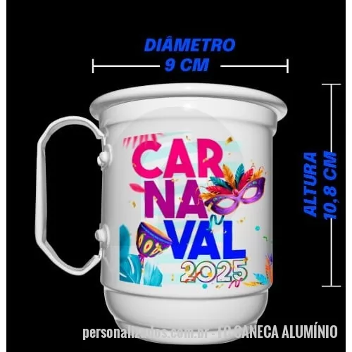 Caneca de Alumínio personalizada - Caneca de Alumínio, Pintura Eletrostática Atóxica 500ml