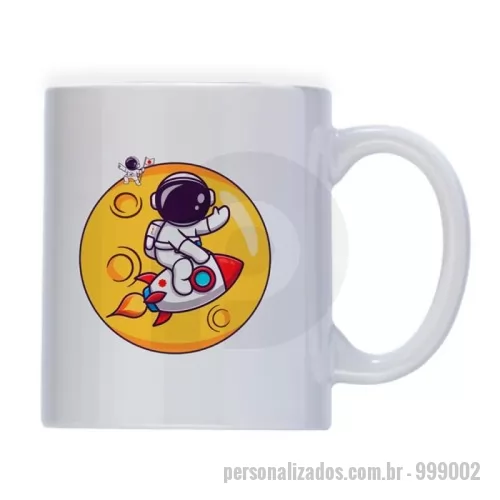 Caneca de cerâmica personalizada - Caneca de cerâmica 325ml modelo premium 100% colorida. Sublimação área 90x200mm.