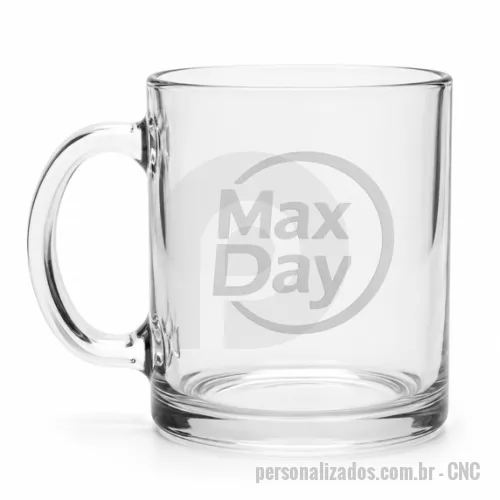 Caneca de chá personalizada - Caneca de vidro jateada com a sua marca, perfeita para oferecer de brinde e também para substituir os copos plásticos da hora do café na empresa