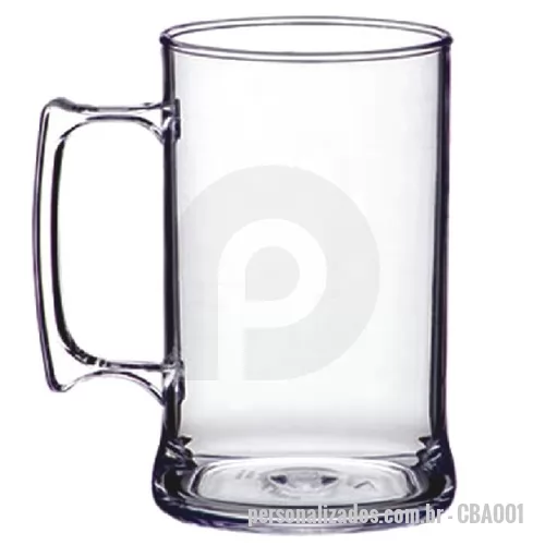 Caneca de chopp personalizada - Caneca plástica de chopp, translucida incolor capacidade 300ml