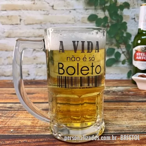 Caneca de chopp personalizada - Caneca de vidro, para cerveja, Bristol, 340 ml.