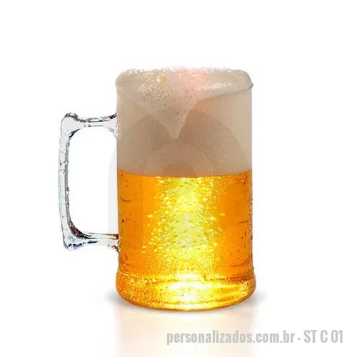 Caneca de chopp personalizada - Caneca de cerveja personalizada em acrílico. Com alta durabilidade, excelente acabamento e capacidade de 500 ml essa caneca de chopp possui ótimo espaço para a divulgação da marca e ótimo custo. É ideal para ações de verão