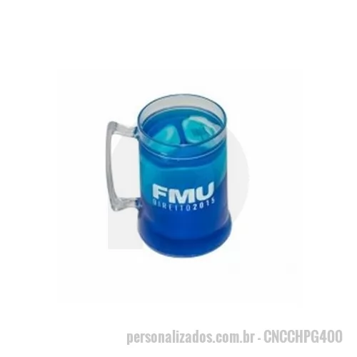 Caneca de chopp personalizada - Caneca de chopp gel personalizada é um brinde personalizado especial e diferenciado, com gel colorido, podendo deixar ele congelado para deixar a sua cerveja mais geladinha.