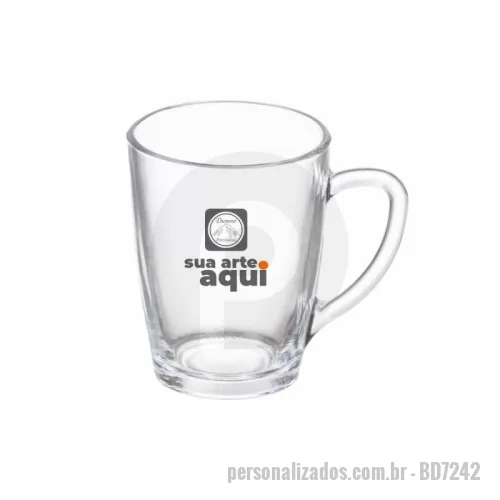 Caneca de vidro personalizada - Caneca de vidro. 300ml Medidas aproximadas: ø 8cm x 10,5cm Alt.