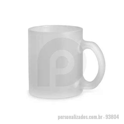 Caneca de vidro personalizada - Caneca em vidro com efeito fosco. Capacidade até 340 mL. Fornecida em caixa presente. Certificação EU Food Grade. ø80 x 97 mm | Caixa: 120 x 88 x 102 mm