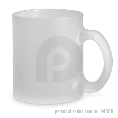 Caneca de vidro personalizada - Caneca em vidro com efeito fosco. A caneca pode ser lavada na máquina de lavar loiça. Capacidade até 530 mL. Fornecida em caixa presente. Certificação EU Food Grade. ø90 x 127 mm
