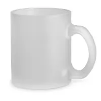 Caneca em vidro com efeito fosco. A caneca pode ser lavada na máquina de lavar loiça. Capacidade até 530 mL. Fornecida em caixa presente. Certificação EU Food Grade. ø90 x 127 mm
