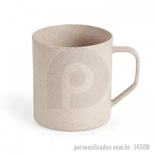 Caneca ecológica personalizada - Caneca fibra de arroz com capacidade de 400ml.