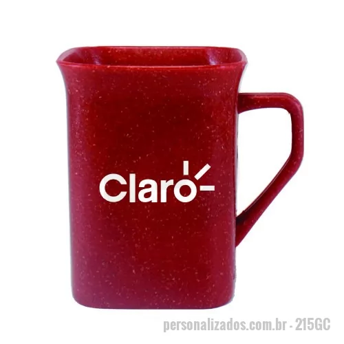Caneca ecológica personalizada - Caneca Quadrada Green Colors com capacidade para 250ml, agora disponível em 6 cores especiais que utilizam pigmentos orgânicos na fabricação.